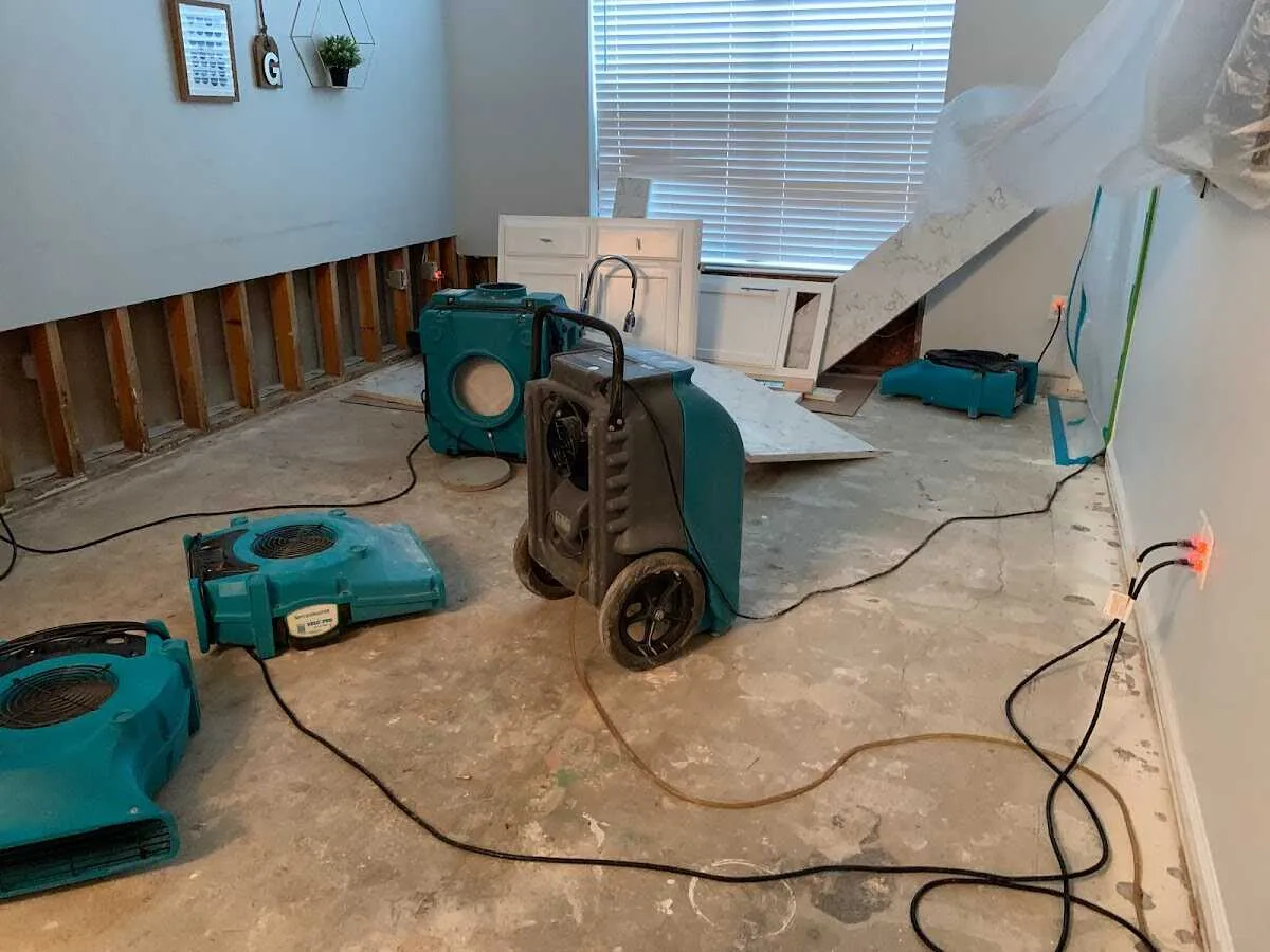 Dehumidifier in flood-cut room for Water Extraction & Removal in Spokane Valley